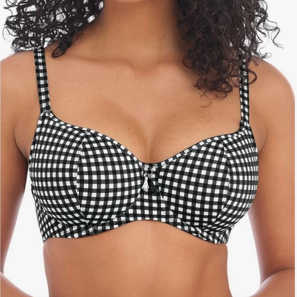 Black and White Checkered Women's Bra